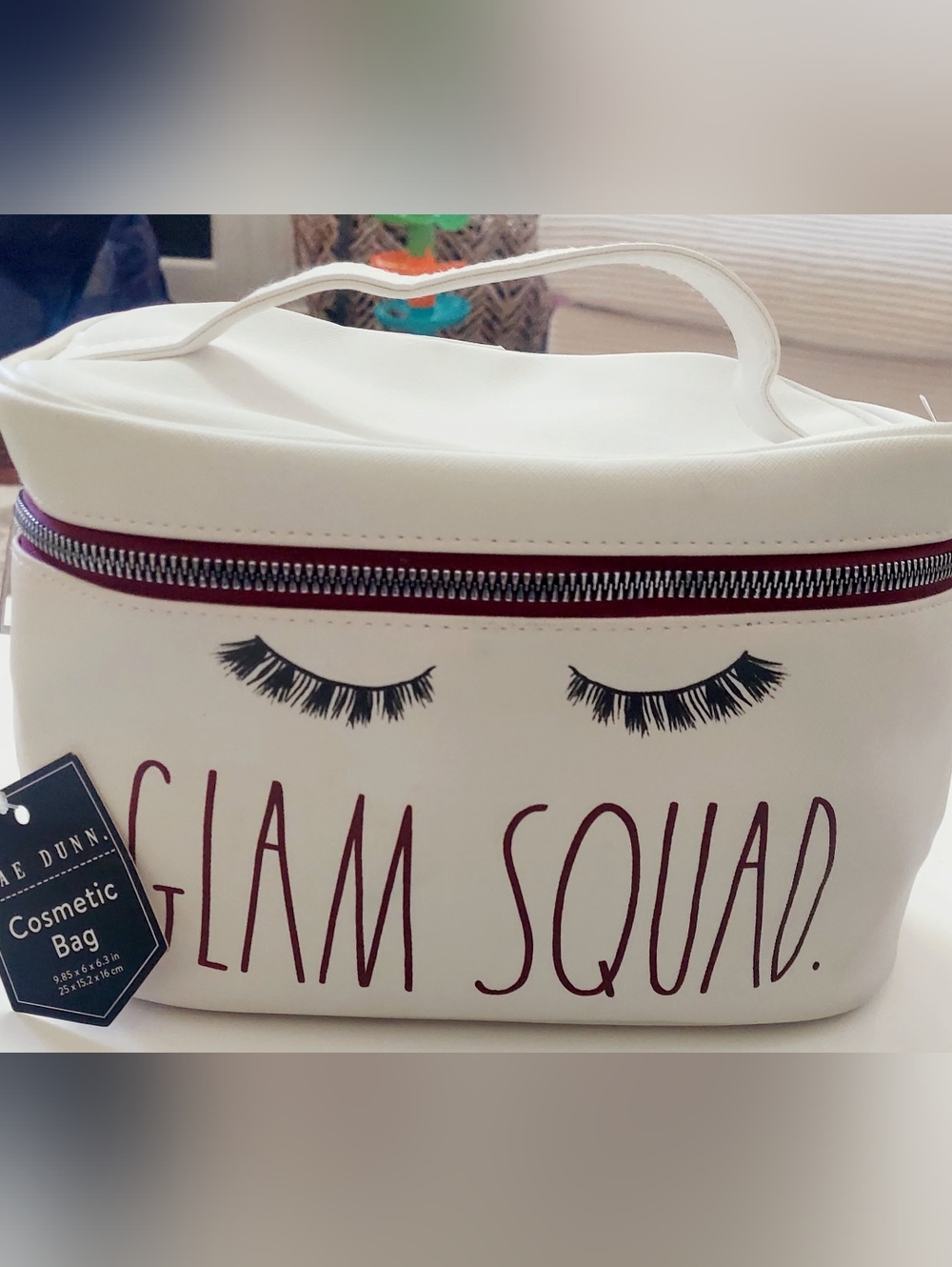 💥CUSTOMER APPRECIATION GIVY💥Stuffed  White "Glam Squad" Cosmetic Bag !